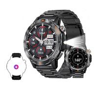 Reloj inteligente deportivo al aire libre con GPS, pantalla IPS de 1.54 pulgadas, linterna LED, brújula y resistencia al agua P68 para entusiastas del fitness Android e iOS