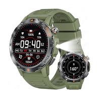 Reloj inteligente deportivo al aire libre con GPS, pantalla IPS de 1.54 pulgadas, linterna LED, brújula y resistencia al agua P68 para entusiastas del fitness Android e iOS