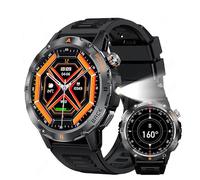 Reloj inteligente deportivo al aire libre con GPS, pantalla IPS de 1.54 pulgadas, linterna LED, brújula y resistencia al agua P68 para entusiastas del fitness Android e iOS