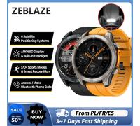 Reloj Inteligente Deportivo Zeblaze Stratos 4 con GPS, Resistente al Agua 5ATM IP69K, Pantalla AMOLED de 1.43'', 6 Posiciones Satelitales, Batería de 500mAh, Monitor de Ritmo Cardíaco y SpO2, Llamadas