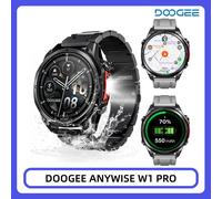 Reloj Inteligente DOOGEE ANYWISE W1 PRO con IA, Resistencia al Agua 5ATM IP68, Pantalla AMOLED de 1.43'', Rastreo GPS, Reloj Deportivo con Mapas Sin Conexión Flame Shadow Titanium
