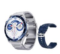 Reloj inteligente DT Ultra Mate 2023 para hombre, 454 x 454, pantalla HD, reloj de pulsera, Bluetooth, brújula, GPS, seguimiento de ruta, NFC, ECG 100+, modo deportivo. (metal plateado azul)
