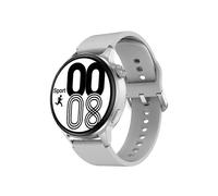 Reloj inteligente DT4+ con pantalla HD de 1,36 pulgadas y función NFC, color: silicona plateada.