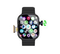 Reloj inteligente DW100 4G/5G LTE Android 10.0 180° cámara giratoria 64GB ROM WiFi GPS tarjeta SIM 2.29 pulgadas Amoled Play Store Smart Watch (negro, 4 GB 64 GB)