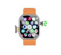 Reloj inteligente DW100 4G/5G LTE Android 10.0 cámara giratoria 64 GB Amoled Play Store (naranja plateado, 4/64 GB)