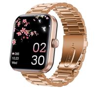 Reloj inteligente F57L con gran pantalla HD de 1,9", puede responder y hacer llamadas. Puede medir automáticamente la frecuencia cardíaca, el oxígeno en la sangre, la temperatura corporal, el