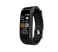 Reloj Inteligente Fitness Pulsera de pantalla Información Pulsera inteligente multifuncional Llamada Podómetro Color Recordatorio deportivo C5S Reloj deportivo inteligente Altavoz (Black, One Size)
