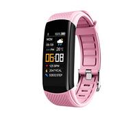 Reloj Inteligente Fitness Pulsera de pantalla Información Pulsera inteligente multifuncional Llamada Podómetro Color Recordatorio deportivo C5S Reloj deportivo inteligente Altavoz (Pink, One Size)
