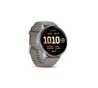 Reloj inteligente Garmin Venu 4 negro y plateado - pulsera de silicona gris - 45mm