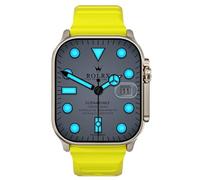 Reloj inteligente HK9 Ultra 2 Max con música local, 2 GB ROM, pantalla amolada, ChatGPT2.0 HK9 Ultra 2, reloj inteligente mejorado para hombres y mujeres (correa amarilla)