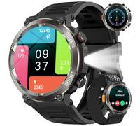 Reloj Inteligente Hombre, 1.45" Smartwatch Hombre con Linterna y Brújula, Smartwatch con Llamadas Bluetooth, Notificación, 120+ Modos Deportivos, IP68 Impermeable Reloj Inteligente para Android iOS