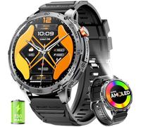 Reloj inteligente hombre 1.75" AMOLED/730mAh/lámpara LED, IP68 impermeable reloj militar para hombre con llamada Bluetooth, 110+ modos deportivos, sueño/frecuencia cardíaca/podómetro Smart Watch para