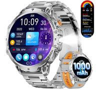 Reloj Inteligente Hombre 1000 mAh Batería/1.85'' HD Grande Pantalla Smartwatch con 100+ Modos Deportivos,IP68 Impermeable Fitness Watch con 24/7 Ritmo Cardíaco,Monitor de Sueño para Android iOS,Plata