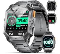 Reloj Inteligente Hombre con 1000 mAh Batería Larga Duración 2,13'' Pantalla AMOLED Grande Impermeable 10ATM Llamada Podómetro/Brújula/Altitud Deportivos Reloj Inteligente para Hombre Android iOS