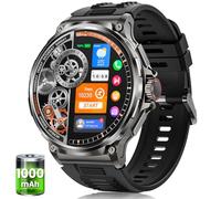 Reloj Inteligente Hombre con 1000mAh Batería, 1.92" AMOLED, 5ATM Impermeable Smartwatch Militar con Llamadas, 120+ Modos Deportivos, 24/7 Pulsómetro/Sueño/Podómetro Pulsera Actividad Android iOS Negro