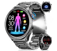 Reloj Inteligente Hombre con ECG+HRV, AI-GPT Smartwatch Hombre Militar con Llamadas 5.4, Presión Arterial, Pulsómetro, SpO2, Monitor de Sueño, 120+ Modos Deportivos Pulsera Actividad Android iOS Negro