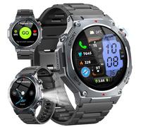 Reloj Inteligente Hombre con GPS, 1.43" AMOLED Militar Smartwatch con Llamadas Bluetooth/Podómetro/Monitoreo de Sueño/Pulsómetro/SpO2, 5ATM smart watch 160+ Deportes Pulsera Actividad para Android iOS