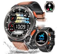 Reloj Inteligente Hombre con LED Linterna, 1,45'' 3ATM Impermeable Smartwatch Militar Hombre con Llamadas Bluetooth, Brújula, Altitud, Barómetro, Fitness Tracker con SpO2/Pulsómetro/para iOS Android