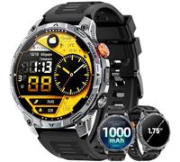 Reloj Inteligente Hombre con LED Linterna,1000mAh/IP68 Impermeable/1,75" HD Militar Smartwatch con Llamadas,110+ Modos Deportivos/24/7 Pulsómetro/Sueño/Podómetro Pulsera Actividad Android iOS