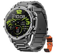 Reloj Inteligente Hombre con Linterna, 1.52" HD Smartwatch Militar con 500 mAh Batería(7-20 días), Relojes Inteligentes Hombre con 110+ Deportivos/Monitor Sueño/Pulsómetro/SpO2 para iOS Android