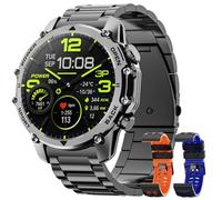 Reloj Inteligente Hombre con Linterna, 1.52" HD Smartwatch Militar con 500 mAh Batería(7-30 días), Relojes Inteligentes Hombre con 120+ Deportivos/Monitor Sueño/Pulsómetro/SpO2 para iOS Android