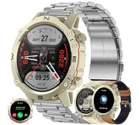 Reloj Inteligente Hombre con Llamada y Whatsapp, 1,52" AMOLED 5ATM Impermeable Reloj Smartwatch 123 Deportivo Hombre con Monitor Sueño, Oxígeno Sanguíneo, Podómetro, Pulsómetro Android iOS (Plata)