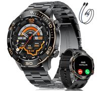 Reloj Inteligente Hombre Lujo, Aluminio Caso,1,43'' Pantalla AMOLED,130+ Modos Deporte,800 mAh,IP68 Impermeable Fitness Tracker con Monitor de Frecuencia Cardíaca/BP/SpO2/Sueño, para Android iOS