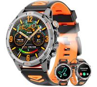Reloj Inteligente Hombre Militar, 1,46" HD Smartwatch GPS con Linterna Led, Brújula, 100+ Modos Deportivos Smart Watch, Monitoreo de salud 24/7, Llamadas Bluetooth, IP68 Impermeable para Android iOS