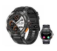 Reloj Inteligente Hombre Militar con Llamadas Bluetooth, WhatsApp, Oxígeno, HRV, Asistente de Voz, Pantalla AMOLED 1.43”, IP68, Smartwatch Deportivo, Compatible iPhone y Android (Correa de silicona)