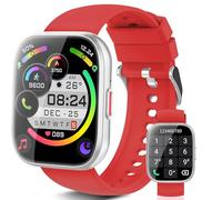 Reloj Inteligente Hombre Mujer, 1.85" Llamadas Smartwatch con 112 Modos Deportivos, IP68 Impermeable Smart Watch con Pulsómetro/Monitor de Sueño/Podómetro, Pulsera Actividad para Android, Rojo Llama