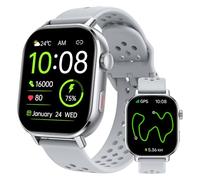 Reloj Inteligente Hombre Mujer, GPS Smartwatch Militares 2.06" AMOLED Llamadas Bluetooth 178+ Modos Deportivos, Monitor de Sueño/Podómetro/Pulsómetro, Resistencia al Agua 5ATM, para Android iOS Gris