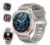 Reloj Inteligente Hombre Mujer Militar, 2025 AMOLED 3D 1.43" con Llamadas Bluetooth 5.4, 60 Días de Autonomía Smart Watch con Linterna LED,IP68 Impermeable/24/7 Monitor/130+Deportivos para Android iOS