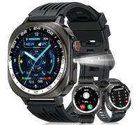 Reloj Inteligente Hombre Mujer Militar, 2025 AMOLED 3D 1.43" con Llamadas Bluetooth 5.4, 60 Días de Autonomía Smart Watch con Linterna LED,IP68 Impermeable/24/7 Monitor/130+Deportivos para Android iOS
