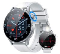 Reloj Inteligente Hombre Smartwatch con ECG: 1.56" AMOLED con llamadas Bluetooth Fitness Resistente IP67 Control del Estrés Frecuencia Cardíaca Presión Arterial SpO2 Función Sueño para Android iOS