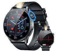Reloj Inteligente Hombre Smartwatch con ECG: 1.56" AMOLED con llamadas Bluetooth Fitness Resistente IP67 Control del Estrés Frecuencia Cardíaca Presión Arterial SpO2 Función Sueño para Android iOS