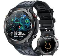 Reloj Inteligente Hombre Smartwatch con GPS: 1.45" Smart watch con Llamadas Bluetooth Brújula Altura Presión Atmosférica 650mAh Digital Watch con SpO2 Sueño Podómetro 100+ Deportivos para iOS Android