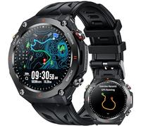 Reloj Inteligente Hombre Smartwatch con GPS: 1.45" Smart watch con Llamadas Bluetooth Brújula Altura Presión Atmosférica 650mAh Digital Watch con SpO2 Sueño Podómetro 100+ Deportivos para Android iOS