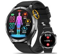 Reloj Inteligente Hombres Mujeres ECG+HRV1.43"AMOLED Smartwatch Tensèon Arterelle/BMI/Acède Ureka/Pesos/Sueño Reloj Inteligente Salud Llamada Bluetooth/SOS Emergencia/24H Freqence cardιaqüe,Negro mate