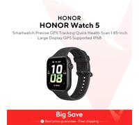 Reloj inteligente Honor Watch 5 con AMOLED de 1,85", monitorización de frecuencia cardíaca + sueño + estrés, suministro Black