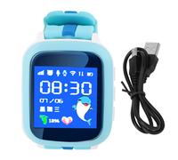 Reloj inteligente interactivo para niños, grabador de vídeo y reproductor de música, reloj inteligente azul de gel de sílice suave para niños de