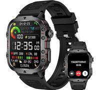Reloj inteligente militar para contestar llamadas, monitor de sueño, frecuencia cardíaca, presión arterial, monitor de sueño, podómetro, contador de pasos, reloj de más de 100 modos deportivos, IP68