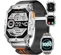 Reloj inteligente militar para hombre, batería de 1000 mAh, barómetro, altímetro, brújula, 2,13 pulgadas, AMOLED de 2,13 pulgadas, función de teléfono, frecuencia cardíaca 24/7 y monitor de sueño, más