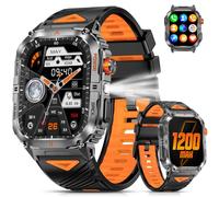 Reloj inteligente militar para hombre, duración de la batería de 30 días | Llamadas Bluetooth, linterna LED, resistente al agua hasta 5 ATM, más de 110 modos deportivos, reloj inteligente de fitness