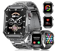 Reloj Inteligente Militar para Hombres 1.91'' Reloj 3 correas Deportivo con 100+ Modos Deportivos, Monitoreo de Frecuencia Cardíaca 24/7/SpO2/del Sueño, IP68 Impermeable para Android e iOS.