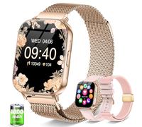 Reloj Inteligente Muje, Más de 30 días De Autonomía Smartwatch 1.85" HD Llamadas Bluetooth con Frecuencia Cardíaca SpO2 Monitor Sueño, 120+ Modos Deporte 1000mAh Batería para Android iOS, OroRosa
