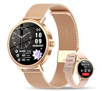 Reloj Inteligente Mujer, 1.26" Smartwatch Mujer con Llamadas Bluetooth, Smart Watch con 2 Correas, Notificación, Podómetro, Diseño Fino, Compatible con Android iOS, Pulsera Actividad Impermeable IP68