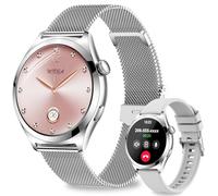 Reloj Inteligente Mujer, 1.27" Smartwatch Mujer con Llamadas 5.3, Función Femenina, 120+ Modos Deportivos, Pulsometro, SpO2, Sangre Presión, Arterial Sueño, IP68 Impermeable para iOS Android, Plata