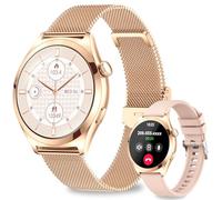 Reloj Inteligente Mujer, 1.27" Smartwatch Mujer con Llamadas 5.3, Función Femenina, 120+ Modos Deportivos, Pulsometro, SpO2, Sangre Presión, Arterial Sueño, IP68 Impermeable para iOS Android, Oro Rosa