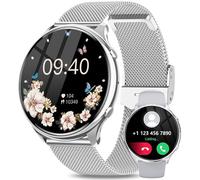Reloj Inteligente Mujer, 1.39" Smartwatch Mujer con Llamadas, 24/7 Pulsómetro SpO2, Monitor de Sueño, IP67 Impermeable Pulsera Actividad 100+ Modos Deportivos, Podómetro para Android iOS Plata