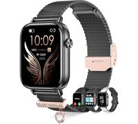 Reloj Inteligente Mujer, 1.95" Smartwatch Mujer con Llamadas Bluetooth y WhatsApp Notificación Smart Watch con iOS Android Pulsera Actividad 110+ Modos Deportivos Podómetro Pulsómetro Sueño, Negro